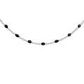 Collier en argent rhodi&eacute; avec perles noires 40+5cm Artemare