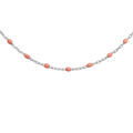 Colliers sur Artemare : Collier en argent rhodi&eacute; avec perles roses 40+5cm