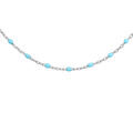 Colliers sur Artemare : Collier en argent rhodi&eacute; avec perles couleur turquoise 40+5cm