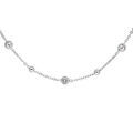 Colliers sur Artemare : Collier en argent rhodi&eacute; avec boules en oxydes blancs 42+3cm