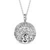 Collier en argent rhodi&eacute; avec bola de grossesse motifs c?urs ajour&eacute;s 13mm longueur 90+20cm