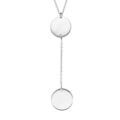 Collier en argent rhodi&eacute; cha&icirc;ne forme Y avec 2 m&eacute;dailles pr&eacute;nom &agrave; graver rondes 42+3cm Artemare