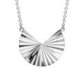 Collier en argent rhodi&eacute; disque ethnique d&eacute;coup&eacute; 40+4cm