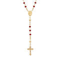 Colliers sur Artemare : Collier en argent et dorure jaune chapelet avec perles en verre facette grenat 50+5cm