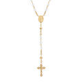 Colliers sur Artemare : Collier en argent et dorure jaune chapelet avec perles en verre facette blanc 50+5cm