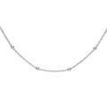 Cha&icirc;ne en argent rhodi&eacute; maille fantaisie avec fines boules 45cm