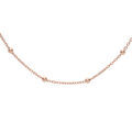 Cha&icirc;ne en argent et dorure rose maille fantaisie avec fines boules 50cm