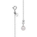 Chaine sur Artemare : Bijou de dos en argent rhodi&eacute; cha&icirc;ne et perle blanche de synth&eacute;se 20cm