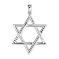 Pendentif en argent rhodi&eacute; &eacute;toile de David grand mod&egrave;le Artemare