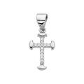 Pendentif en argent rhodi&eacute; Croix petit mod&egrave;le avec oxydes blancs sertis Artemare