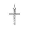 Pendentif en argent rhodi&eacute; J&eacute;sus Christ sur Croix diamant&eacute;e - 34mm X 20mm