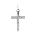 Pendentifs sur Artemare : Pendentif en argent rhodi&eacute; J&eacute;sus Christ sur Croix diamant&eacute;e - 34mm X 20mm