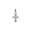 Pendentif en argent rhodi&eacute; Croix avec oxydes blancs sertis petit mod&egrave;le Artemare
