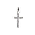 Pendentif en argent rhodi&eacute; Croix avec oxydes blancs sertis grand mod&egrave;le