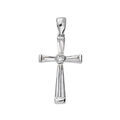 Pendentifs sur Artemare : Pendentif en argent rhodi&eacute; Croix profil&eacute;e et oxydes blancs sertis