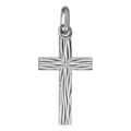 Pendentif en argent rhodi&eacute; Croix moyenne "aspect bois" Artemare
