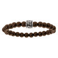 Bracelet extensible junior avec perles en bois marron et motif grecque Artemare