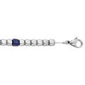 Bracelet en acier cubes lisses et cubes en Agate bleue 18,5+3cm