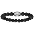 Bracelets sur Artemare : Bracelet &eacute;lastique perles en pierre de lave avec ballon de rugby &agrave; graver
