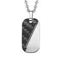 Collier adolescent en acier avec Pendentif en PVD noir et c&acirc;ble diagonale 45+10cm