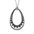 Collier en acier avec Pendentif goutte ajour&eacute;e patin&eacute; 50+3cm Artemare