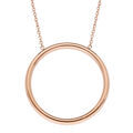 Collier en acier et PVD rose grand anneau 42+3cm