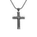 Collier en acier cha&icirc;ne jaseron avec Pendentif grosse Croix 55cm Artemare