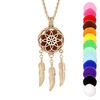 Collier Bola diffuseur de parfum attrape r&ecirc;ve et fleur PVD jaune - r&eacute;glable 60 &agrave; 100cm
