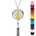 Colliers sur Artemare : Collier Pr&eacute;nom avec Pendentif diffuseur de parfum m&eacute;daillon cercles &agrave; graver - r&eacute;glable 45 &agrave; 65cm