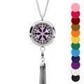 Collier avec Pendentif diffuseur de parfum flocon de neige et pompon - r&eacute;glable 45 &agrave; 65cm Artemare