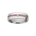 Bague en acier c&acirc;ble au centre rose et vis Artemare