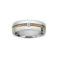 Bague en acier c&acirc;ble au centre jaune et vis