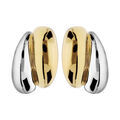 Boucles d'oreille sur Artemare : Boucles d'oreille en plaqu&eacute; palladium et dorure double ruban et fermoir clip