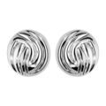 Boucles d'oreille en palladium boule stri&eacute;e et fermoir &agrave; clip Artemare