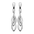 Boucles d'oreille pendantes en plaqu&eacute; palladium forme de gouttes et fermoir clip