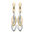 Boucles d'oreille sur Artemare : Boucles d'oreille pendantes en plaqu&eacute; palladium et dorure forme de gouttes et fermoir clip