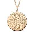 Collier en plaqu&eacute; or avec Pendentif rosace de strasbourg 40+5cm