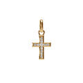 Pendentif en plaqu&eacute; or Croix en oxydes blancs sertis petit mod&egrave;le
