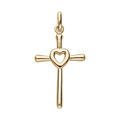 Pendentifs sur Artemare : Pendentif en plaqu&eacute; or Croix avec coeur au centre