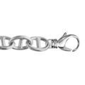 Bracelet en argent rhodi&eacute; cha&icirc;ne maille marine massive ovale 18.5 cm Artemare