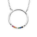 Colliers sur Artemare : Collier en argent rhodi&eacute; cercle avec rail de pierres multi couleurs 42+3cm
