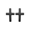 Boucles d'oreille sur Artemare : Boucles d'oreille en acier et PVD noir croix lisse et fermoir poussette