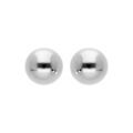 Boucles d'oreille sur Artemare : Boucles d'oreille en argent rhodi&eacute; demi boule lisse 7mm et fermoir poussette