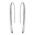 Boucles d'oreille passantes en argent rhodi&eacute; massif courbe lisse Artemare