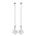 Boucles d'oreille sur Artemare : Boucles d'oreille en argent rhodi&eacute; cha&icirc;nette avec arbre de vie suspendu et fermoir poussette