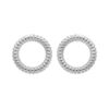 Boucles d'oreille en argent rhodi&eacute; cercle torsad&eacute; &eacute;vid&eacute; et fermoir poussette