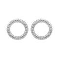 Boucles d'oreille en argent rhodi&eacute; cercle torsad&eacute; &eacute;vid&eacute; et fermoir poussette Artemare