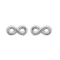 Boucles d'oreille sur Artemare : Boucles d'oreille en argent rhodi&eacute; symbole infini torsad&eacute; et fermoir poussette