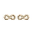 Boucles d'oreille sur Artemare : Boucles d'oreille en argent rhodi&eacute; et dorure jaune symbole infini torsad&eacute; et fermoir poussette
