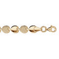 Bracelet en argent et dorure jaune pastilles lisses et orn&eacute;es d'oxydes blancs 18cm
